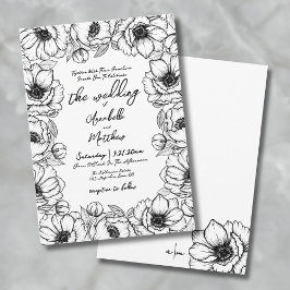 Invitación Boda floral caprichoso de mano