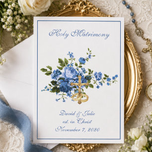 Invitación Boda floral católica recepción de la iglesia combi