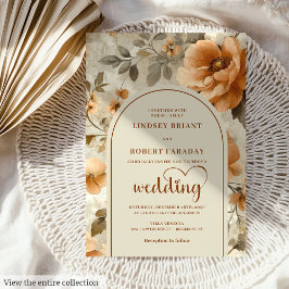 Invitación Boda Floral Chic Boho Terracota Marfil Sage