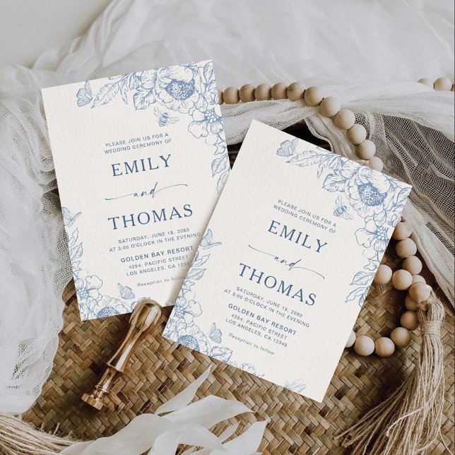 Invitación Boda Floral Chinoiserie (Subido por el creador)