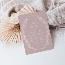 Invitación Boda floral Chinoiserie blanca