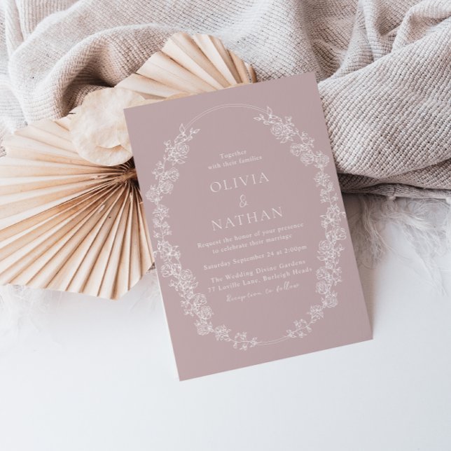 Invitación Boda floral Chinoiserie blanca (Subido por el creador)