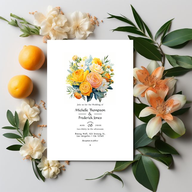 Invitación Boda Floral Cítrica (Subido por el creador)