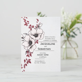 Invitación Boda Floral Clásica