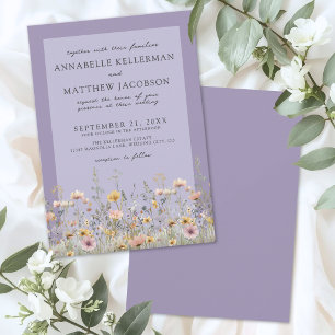 Invitación Boda Floral Clásica de Flores Silvestres de Lavand