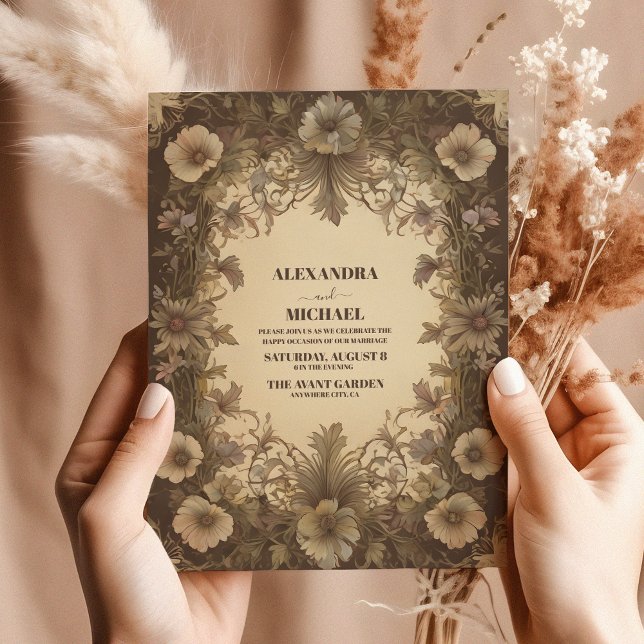 Invitación Boda floral clásico Art Nouveau (Subido por el creador)
