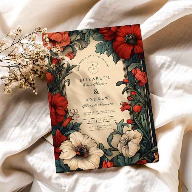 Invitación Boda floral clásico Art Nouveau (Subido por el creador)