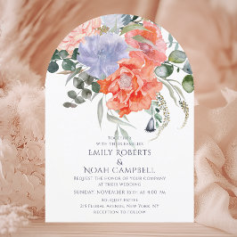 Invitación Boda floral color agua rosa y azul de Rubor