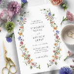 Invitación Boda floral colorido<br><div class="desc">Nuestra Colorida Invitación a la Boda Floral es la manera perfecta de compartir su evento de alegría. Única y caprichosa, esta moderna invitación a la boda presenta impresionantes flores rústicas de color de moda boho pintadas a mano en colores azul oscuro, rosa brillante, rosa rosa rubor, amarillo dorado, rojo vibrante...</div>
