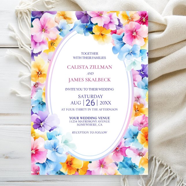 Invitación Boda floral colorido (Subido por el creador)