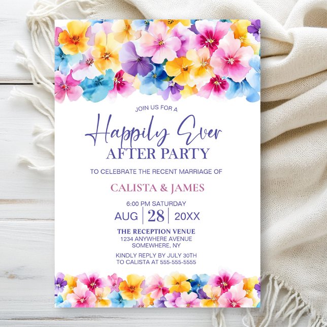 Invitación Boda Floral Colorido Después Del Fiesta (Subido por el creador)