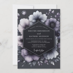 Invitación Boda floral con carbón Moody