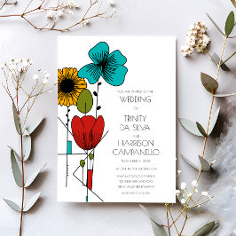 Invitación Boda floral contemporáneo Art Noveau