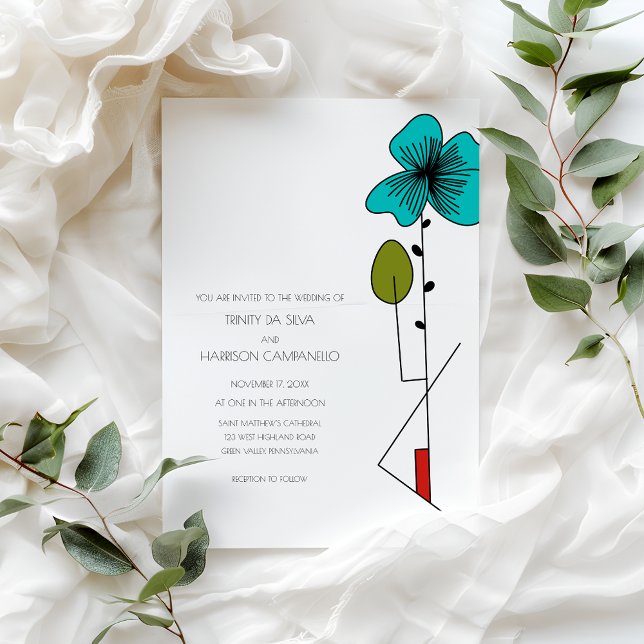 Invitación Boda floral contemporáneo Art Noveau (Subido por el creador)