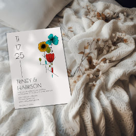 Invitación Boda floral contemporáneo Art Noveau