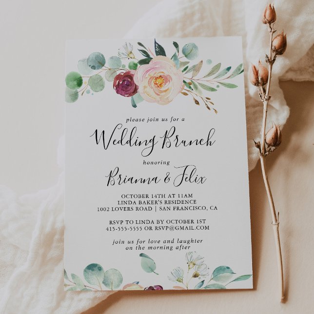Invitación Boda floral contemporáneo Eucalyptus Brunch (Subido por el creador)