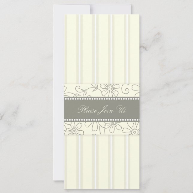 Invitación Boda floral crema invita a renovación (Anverso)