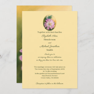 Invitación Boda floral criollo rosa y crema