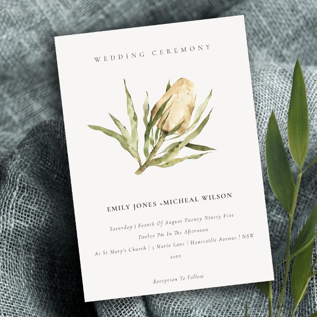 Invitación Boda floral cutáneo nativo de Banksia (Subido por el creador)