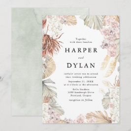 Invitación Boda floral de acuarela de amor tropical