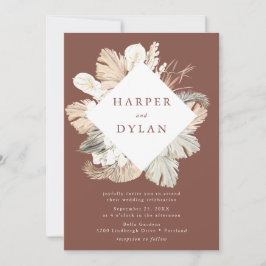 Invitación Boda floral de acuarela de amor tropical