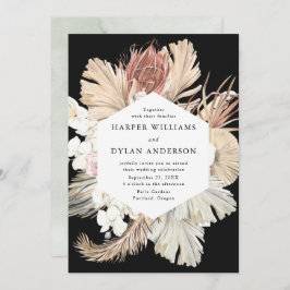 Invitación Boda floral de acuarela de amor tropical