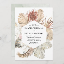 Invitación Boda floral de acuarela de amor tropical