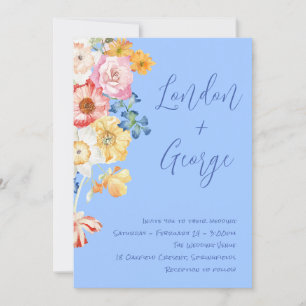 Invitación Boda floral de acuarela de color tropical