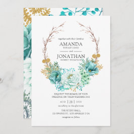 Invitación Boda floral de acuarela de fábrica
