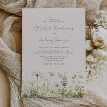 Boda floral de acuarela de flores silvestres blanc