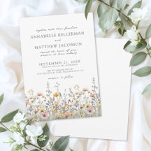 Boda floral de acuarela de flores silvestres botán