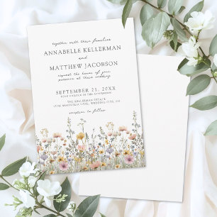 Invitación Boda floral de acuarela de flores silvestres botán