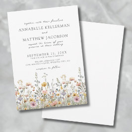 Invitación Boda Floral de acuarela de flores silvestres botán