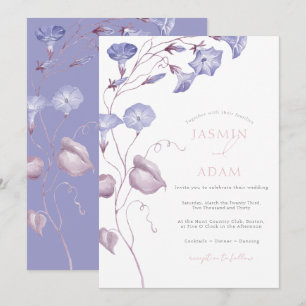Invitación Boda floral de acuarela de lavanda elegante