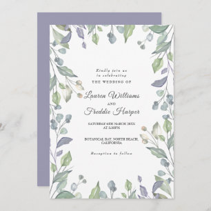 Invitación Boda floral de acuarela de Lilac