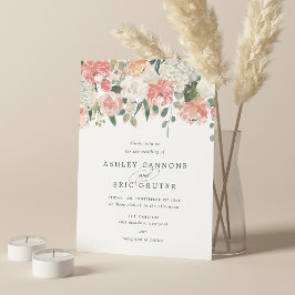 Invitación Boda floral de acuarela de verano medio