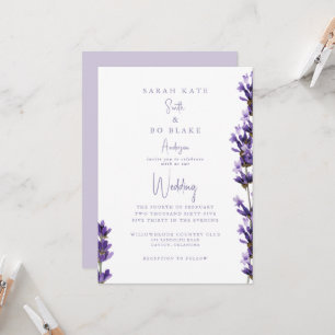 Invitación Boda floral de acuarela lavanda sin padres