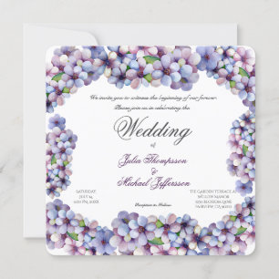 Invitación Boda floral de acuarela poética romántica