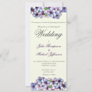 Invitación Boda floral de acuarela poética romántica