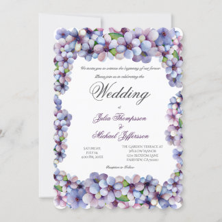 Invitación Boda floral de acuarela poética romántica