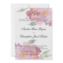 Boda floral de acuarela romántica