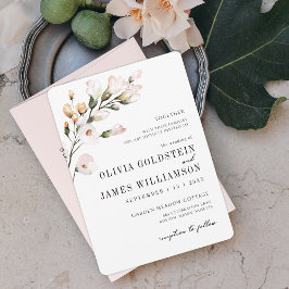 Invitación Boda floral de acuarela rosa elegante
