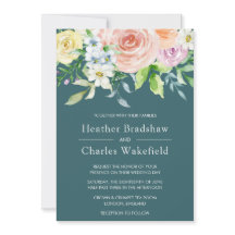 Boda floral de acuarela Verde azulada bonito