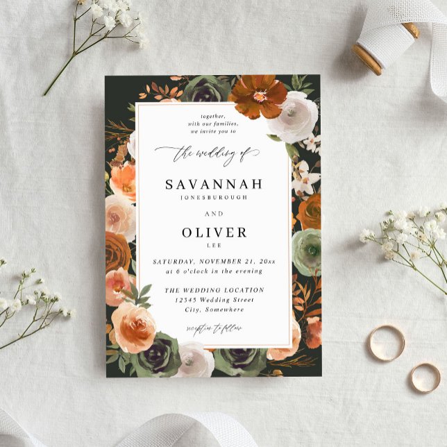 Invitación Boda floral de algodón verde S2 VLN -D verde (Subido por el creador)