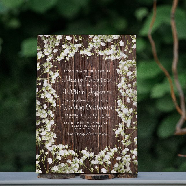 Invitación Boda floral de aliento para bebés rusos (Subido por el creador)
