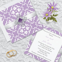 Invitación Boda floral de Amethyst Lily Damask