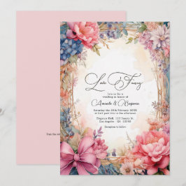 Invitación Boda floral de amor romántico Código QR
