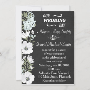 Invitación Boda floral de anémona blanca Invita