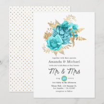 Boda floral de Aqua y Oro
