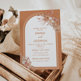 Invitación Boda floral de arco de terracota boho